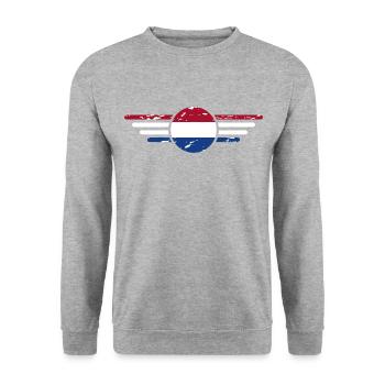 J’aime les Pays-Bas, T-shirt design de style élégance - Sweat-shirt Unisexe - gris chiné - Devant - Alina (178cm) & Michal (187cm)