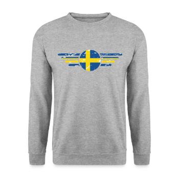 Ich liebe Schweden, Eleganz Stil Design T-Shirt - Unisex Pullover - Weißgrau meliert - Vorne - Alina (178cm) & Michal (187cm)