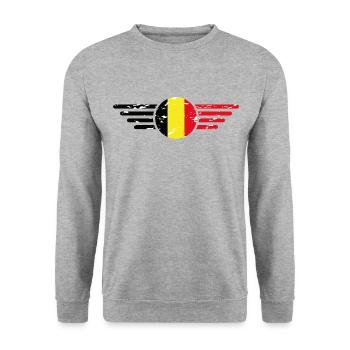 I Love Belgium, Elegance Style Design T-Shirt - Unisex Sweatshirt - salt & pepper - Front - Alina (178cm) & Michal (187cm)