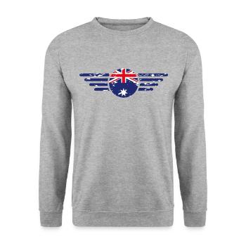 I Love Australia, Elegance Style Design T-Shirt - Unisex Sweatshirt - salt & pepper - Front - Alina (178cm) & Michal (187cm)