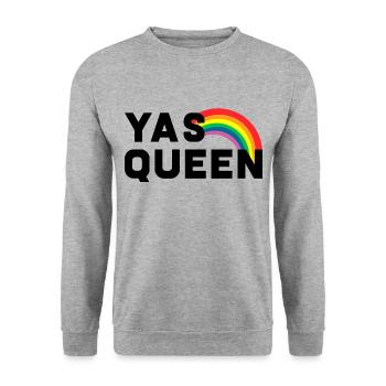 Yas Queen LGBT Pride Gay Love Pride Rainbow - Sweat-shirt Unisexe - gris chiné - Devant - Alina (178cm) & Michal (187cm)