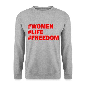 Women life freedom - Unisex Sweatshirt - salt & pepper - Front - Alina (178cm) & Michal (187cm)