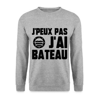J’peux pas j’ai bateau - Sweat-shirt Unisexe - gris chiné - Devant - Alina (178cm) & Michal (187cm)