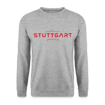 Stuttgart T-Shirt – Heimat & Skyline Style - Unisex Pullover - Weißgrau meliert - Vorne - Alina (178cm) & Michal (187cm)