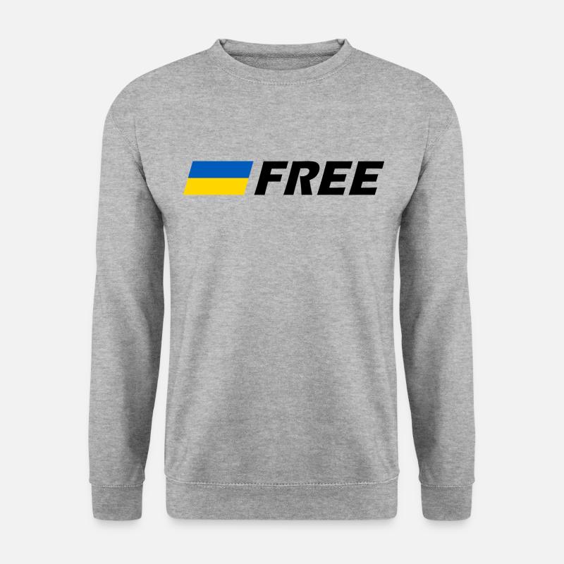 Free ukraine - Unisex Pullover - Weißgrau meliert