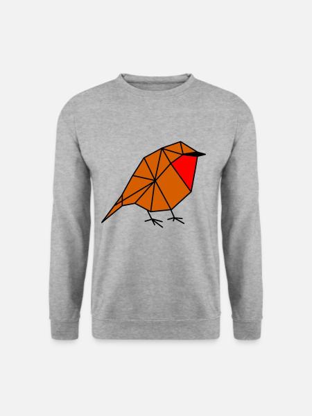 Geometric Robin - Unisex Sweatshirt - salt & pepper