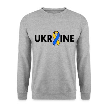 Ukraine - Unisex Pullover - Weißgrau meliert - Vorne - Alina (178cm) & Michal (187cm)