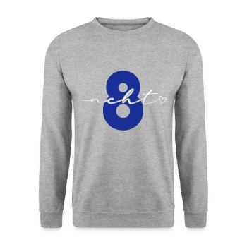8 year eight calligraphy number 8. birthday - Unisex Sweatshirt - salt & pepper - Front - Alina (178cm) & Michal (187cm)