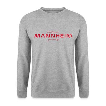 Mannheim T-Shirt – Perfekt für Fans & Liebhaber - Unisex Pullover - Weißgrau meliert - Vorne - Alina (178cm) & Michal (187cm)