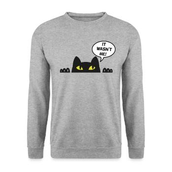 Cadeau chat perso coquin maine coon persan - Sweat-shirt Unisexe - gris chiné - Devant - Alina (178cm) & Michal (187cm)