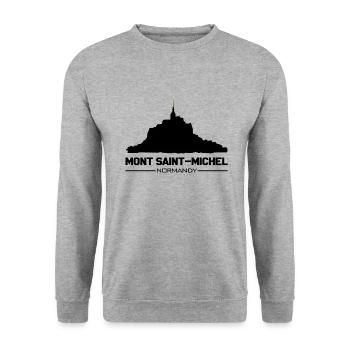 Mont Saint Michel - Unisex Sweatshirt - salt & pepper - Front - Alina (178cm) & Michal (187cm)