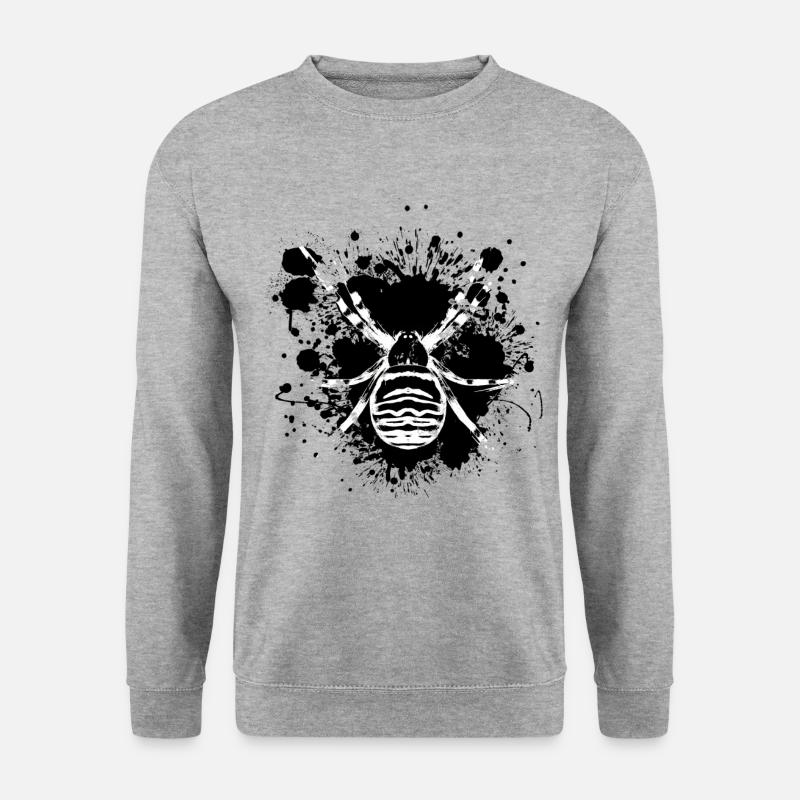Spinne Gefahr - Spinnennetz - Unisex Pullover - Weißgrau meliert