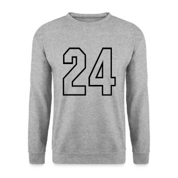 24 Jahre trikot nummer 24 t-shirt sporttrikot 24 - Unisex Pullover - Weißgrau meliert - Vorne - Alina (178cm) & Michal (187cm)