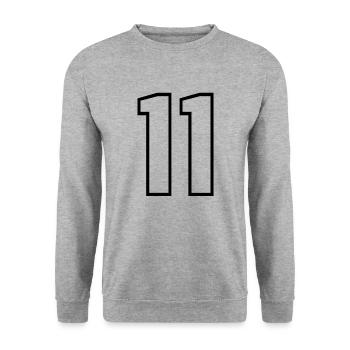 11 ans maillot numéro 11 t-shirt maillot de sport 11 - Sweat-shirt Unisexe - gris chiné - Devant - Alina (178cm) & Michal (187cm)