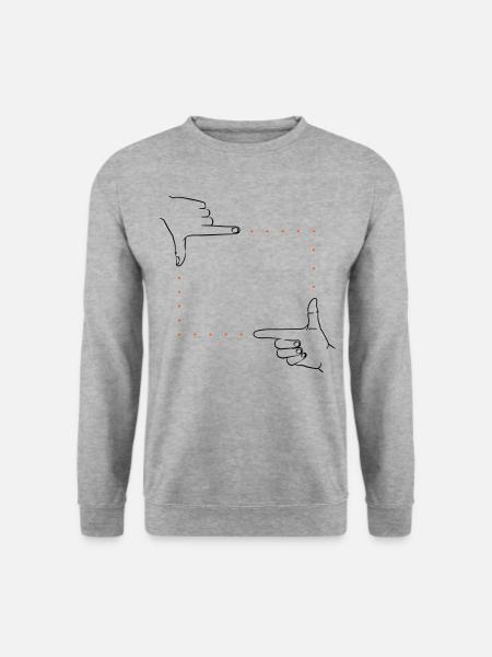 Hand signal image detail – 2 colors - Unisex Sweatshirt - salt & pepper