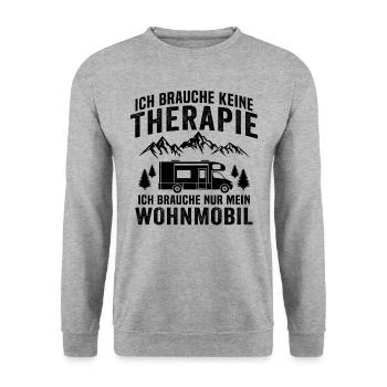 Ich brauche nur mein wohnmobil - Unisex Pullover - Weißgrau meliert - Vorne - Alina (178cm) & Michal (187cm)