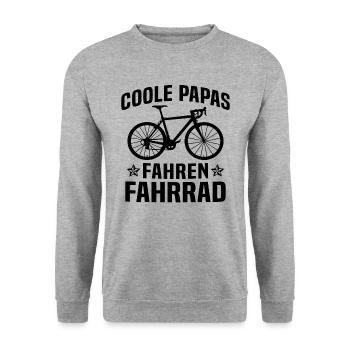 coole papas fahren fahrrad - Unisex Pullover - Weißgrau meliert - Vorne - Alina (178cm) & Michal (187cm)