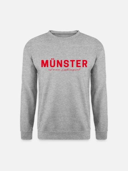 Münster T-Shirt – Perfekt für Fans & Liebhaber - Unisex Pullover - Weißgrau meliert