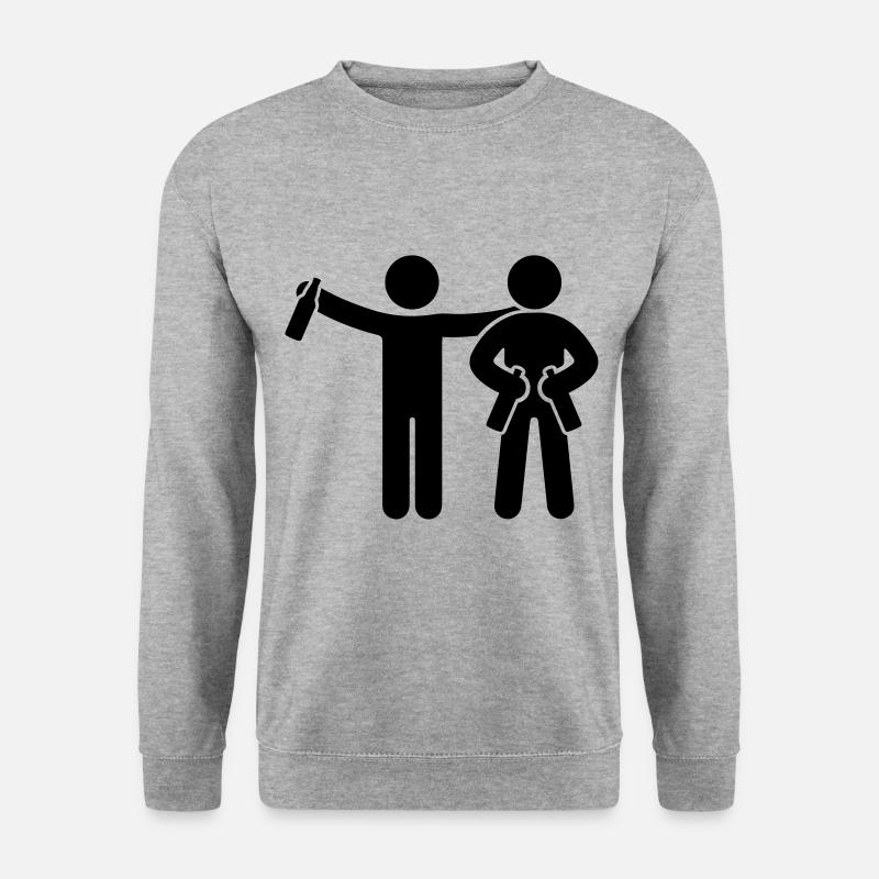 Trinken Party Freunde - Unisex Pullover - Weißgrau meliert