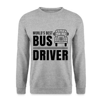 Weltbester Busfahrer Beruf Buslenker Bus - Unisex Pullover - Weißgrau meliert - Vorne - Alina (178cm) & Michal (187cm)