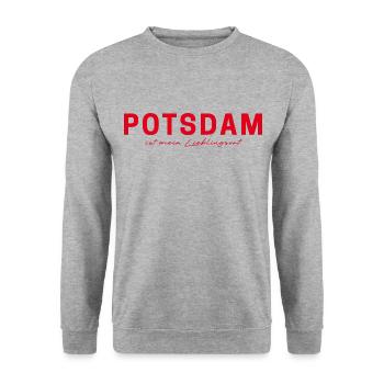 Potsdam T-Shirt – Perfekt für Fans - Unisex Pullover - Weißgrau meliert - Vorne - Alina (178cm) & Michal (187cm)