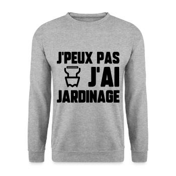 J’peux pas j’ai jardinage - Sweat-shirt Unisexe - gris chiné - Devant - Alina (178cm) & Michal (187cm)
