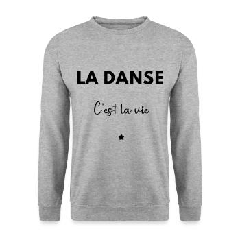 La danse c’est la vie - Sweat-shirt Unisexe - gris chiné - Devant - Alina (178cm) & Michal (187cm)
