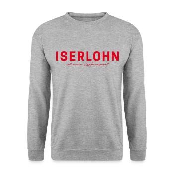 Iserlohn Fan T-Shirt – Perfect for real fans! - Unisex Sweatshirt - salt & pepper - Front - Alina (178cm) & Michal (187cm)