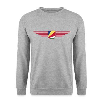 Seychelles fans: T-shirts for island dreams - Unisex Sweatshirt - salt & pepper - Front - Alina (178cm) & Michal (187cm)