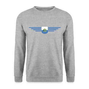 I Love San Marino, Elegance Style Design T-Shirt - Unisex Sweatshirt - salt & pepper - Front - Alina (178cm) & Michal (187cm)