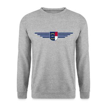 North Carolina Fan T-Shirt – Stylisch & Einzigarti - Unisex Pullover - Weißgrau meliert - Vorne - Alina (178cm) & Michal (187cm)