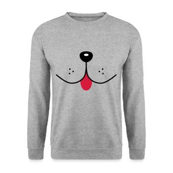 Chien visage drôle chien museau chiens nez bouche - Sweat-shirt Unisexe - gris chiné - Devant - Alina (178cm) & Michal (187cm)