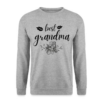 Grandma. Grandma gift - Unisex Sweatshirt - salt & pepper - Front - Alina (178cm) & Michal (187cm)