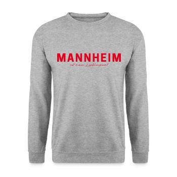 Mannheim T-Shirt – Perfekt für Fans & Liebhaber - Unisex Pullover - Weißgrau meliert - Vorne - Alina (178cm) & Michal (187cm)