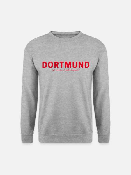 Dortmund T-Shirt – Skyline & Liebhaber - Unisex Pullover - Weißgrau meliert