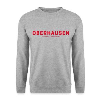 Oberhausen T-Shirt – Für echte Fans - Unisex Pullover - Weißgrau meliert - Vorne - Alina (178cm) & Michal (187cm)