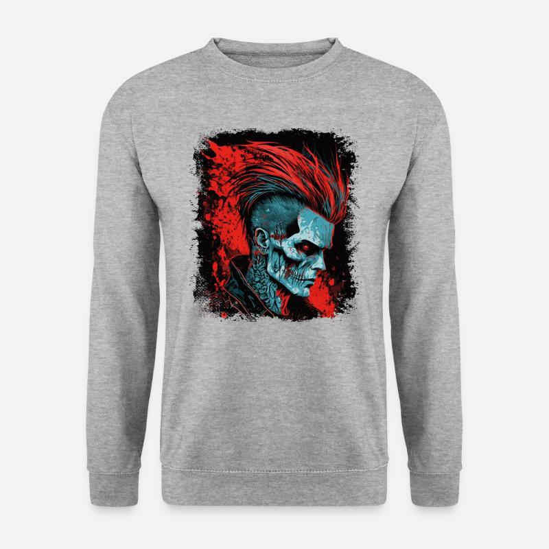 HorrorPunk Zombie Mohawk - Unisex Sweatshirt - salt & pepper