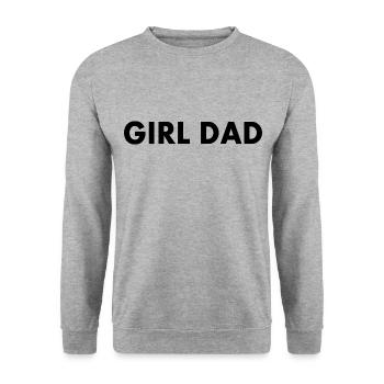 Girl dad - Unisex Pullover - Weißgrau meliert - Vorne - Alina (178cm) & Michal (187cm)