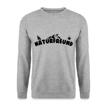 Amoureux de la nature Nature Forêt Montagnes Randonnée - Sweat-shirt Unisexe - gris chiné - Devant - Alina (178cm) & Michal (187cm)