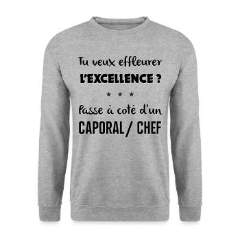 Le Caporal chef indispensable - Sweat-shirt Unisexe - gris chiné - Devant - Alina (178cm) & Michal (187cm)