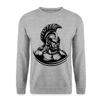 Spartan Warrior Gladiator Muscles - Unisex Sweatshirt - salt & pepper - Front - Alina (178cm) & Michal (187cm)