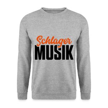 schlager musik - Unisex Pullover - Weißgrau meliert - Vorne - Alina (178cm) & Michal (187cm)