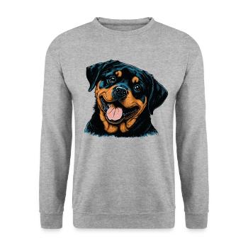Rottweiler puppy - Unisex Sweatshirt - salt & pepper - Front - Alina (178cm) & Michal (187cm)