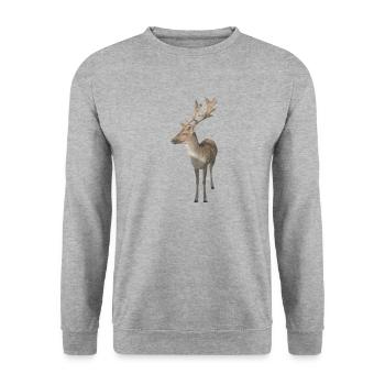 Cerf - Sweat-shirt Unisexe - gris chiné - Devant - Alina (178cm) & Michal (187cm)