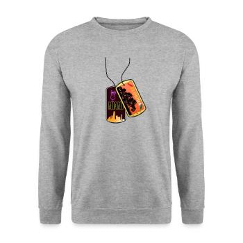 Erkennungsmarke FLORIDA Miami Strand - Unisex Pullover - Weißgrau meliert - Vorne - Alina (178cm) & Michal (187cm)