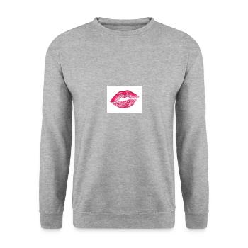 Kiss mouth - Unisex Sweatshirt - salt & pepper - Front - Alina (178cm) & Michal (187cm)