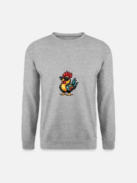 Hahn Comic Urlaub - Unisex Pullover - Weißgrau meliert