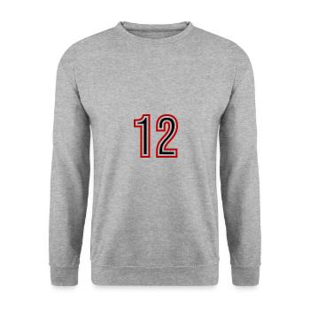 12 Number Years Jersey - Unisex Sweatshirt - salt & pepper - Front - Alina (178cm) & Michal (187cm)