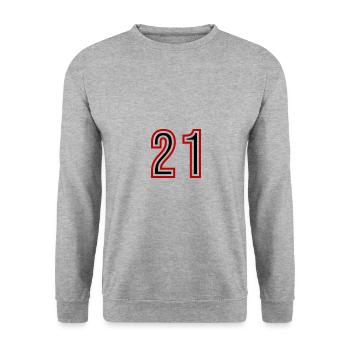 Maillot 21 Nombre d’années - Sweat-shirt Unisexe - gris chiné - Devant - Alina (178cm) & Michal (187cm)