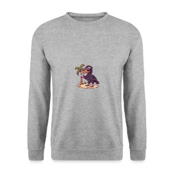 Harpyie Vogel Sommer Strand Comic - Unisex Pullover - Weißgrau meliert - Vorne - Alina (178cm) & Michal (187cm)